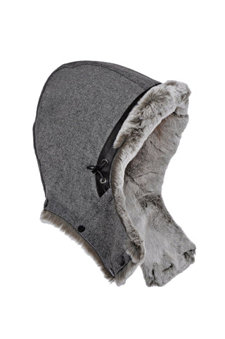 Loden hood with Rex Rabbit Fur