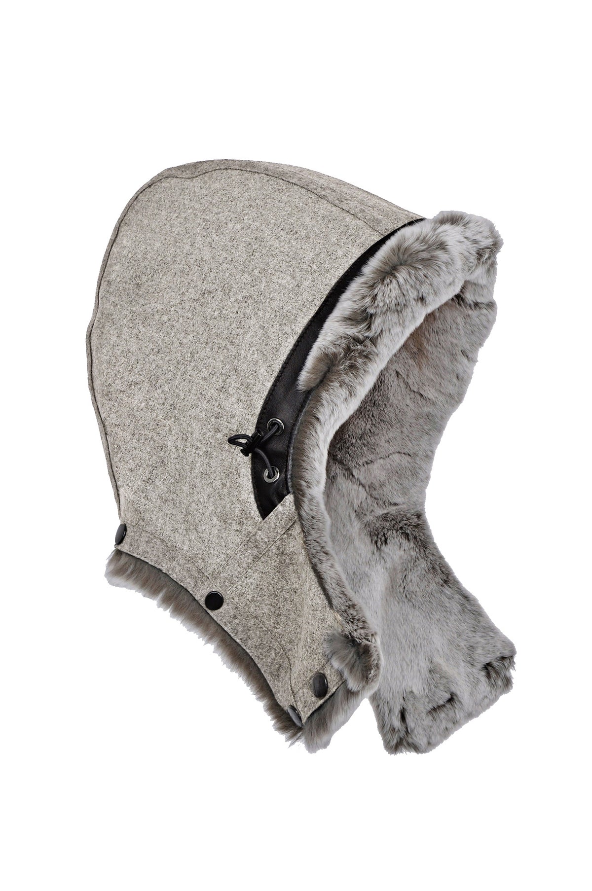 Loden hood with Rex Rabbit Fur