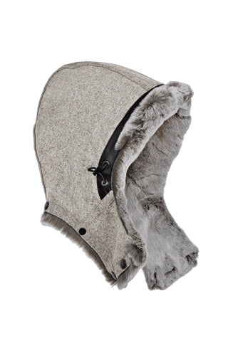 Loden hood with Rex Rabbit Fur