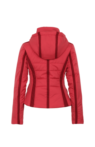 Damen Skijacke Modell 708726 Xenia Multi-LIN in Poppy – Rueckansicht, feminine Passform, abnehmbare Kapuze, Loden-Details, neue Winterkollektion von Frauenschuh