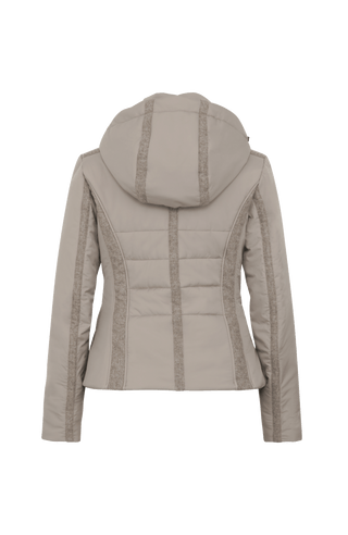 Damen Skijacke Modell 708726 Xenia Multi-LIN in Cashmere – Rueckansicht, feminine Passform, abnehmbare Kapuze, Loden-Details, neue Winterkollektion von Frauenschuh