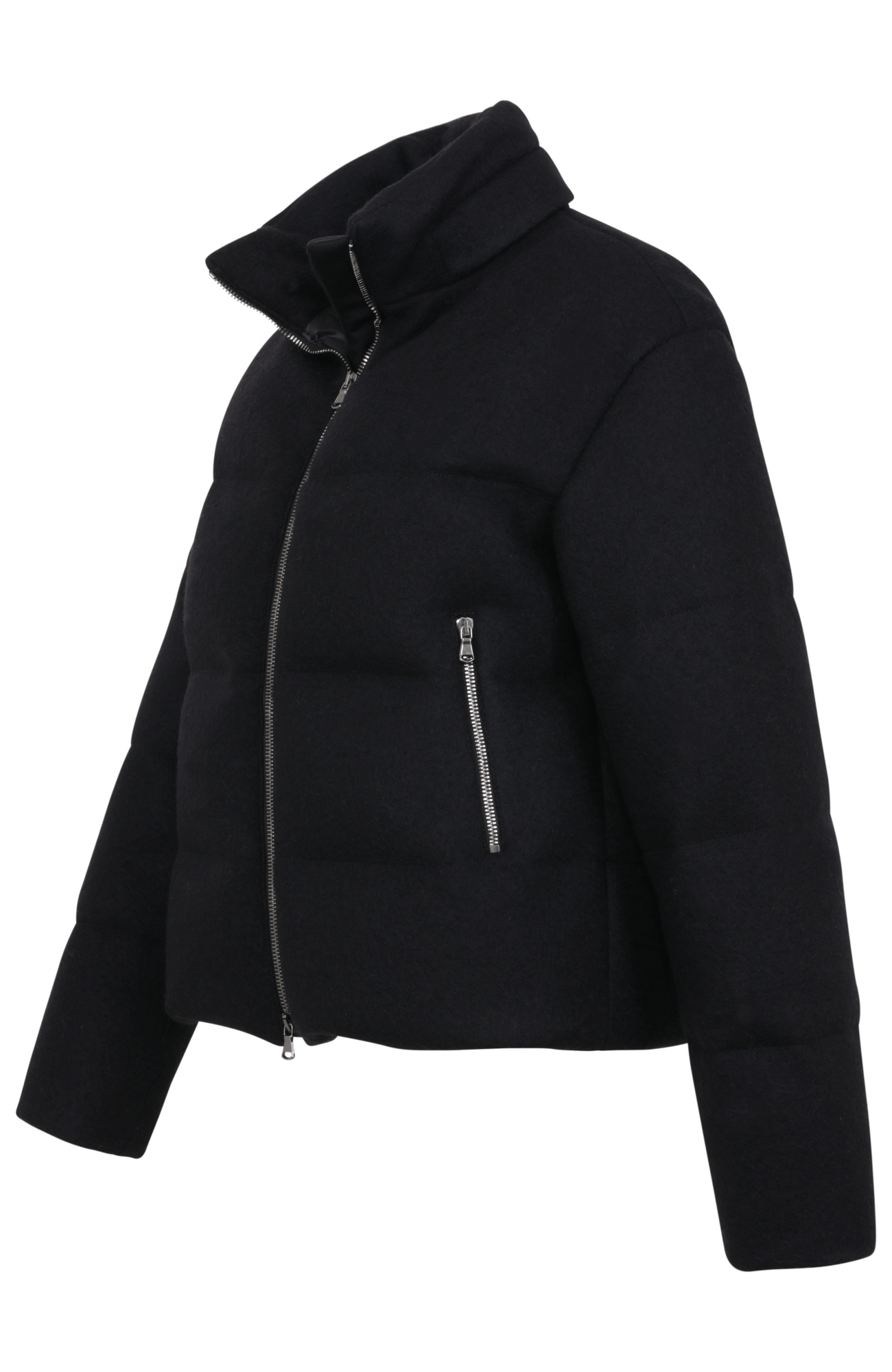 Seitenansicht der Damen-Daunenjacke aus Loden, Modell 725720 Alpine-LA, Farbe: 01 0 black