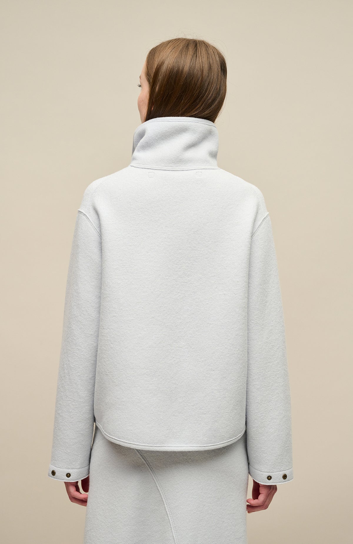 Delia Boiled Wool Cape Jacket