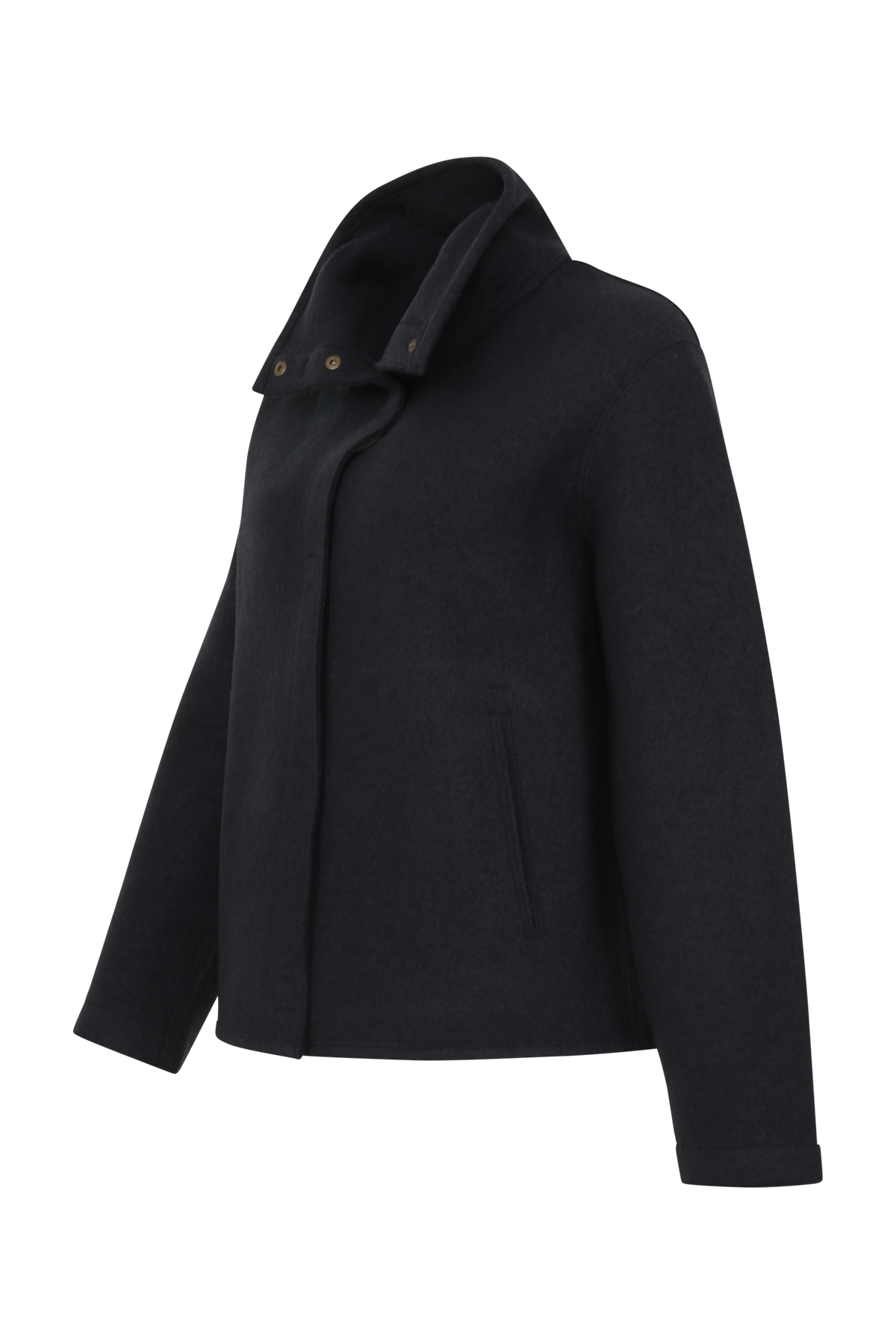 Delia Boiled Wool Cape Jacket