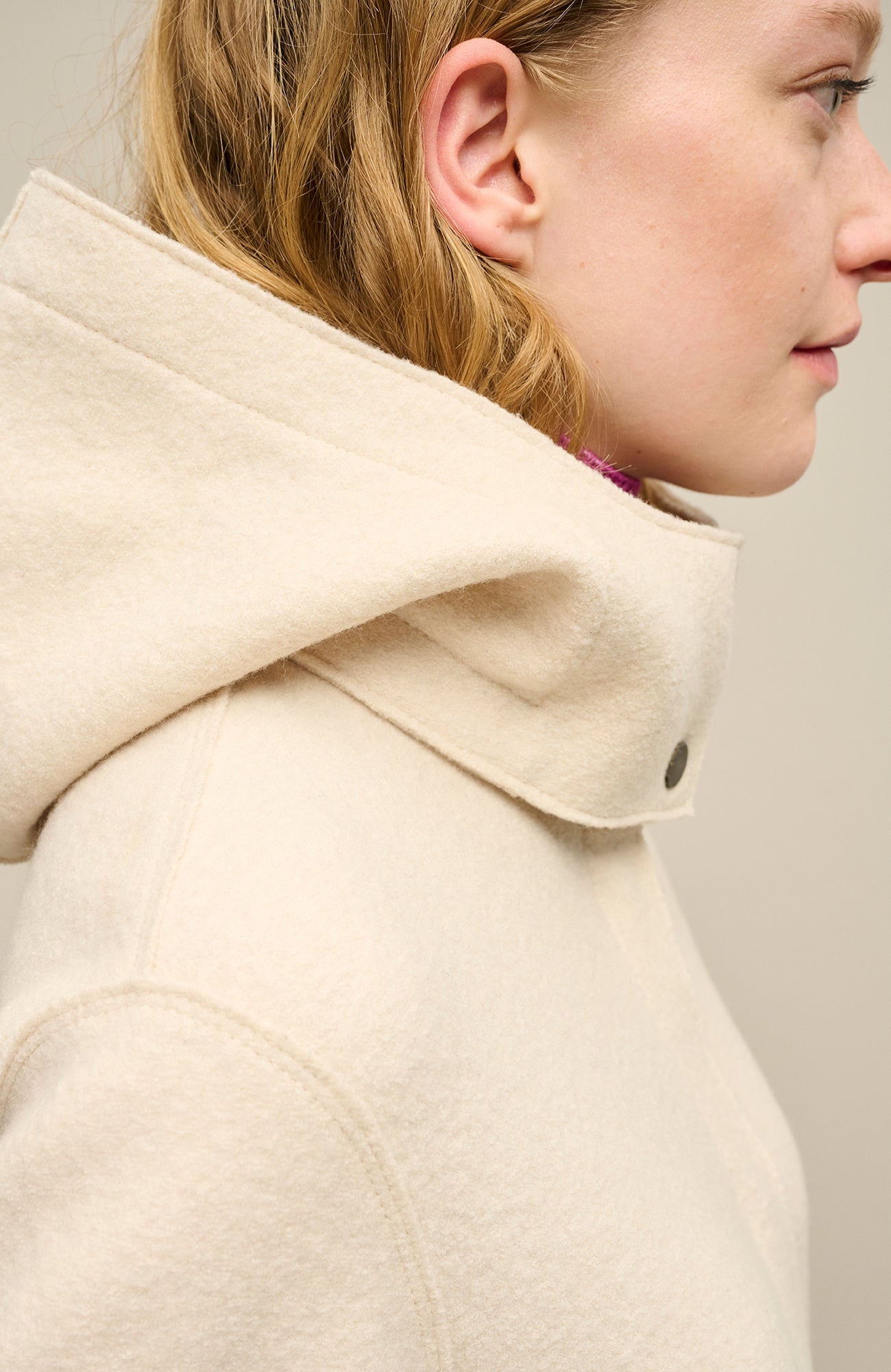Cooked Wool Coat with Hood - Ellen