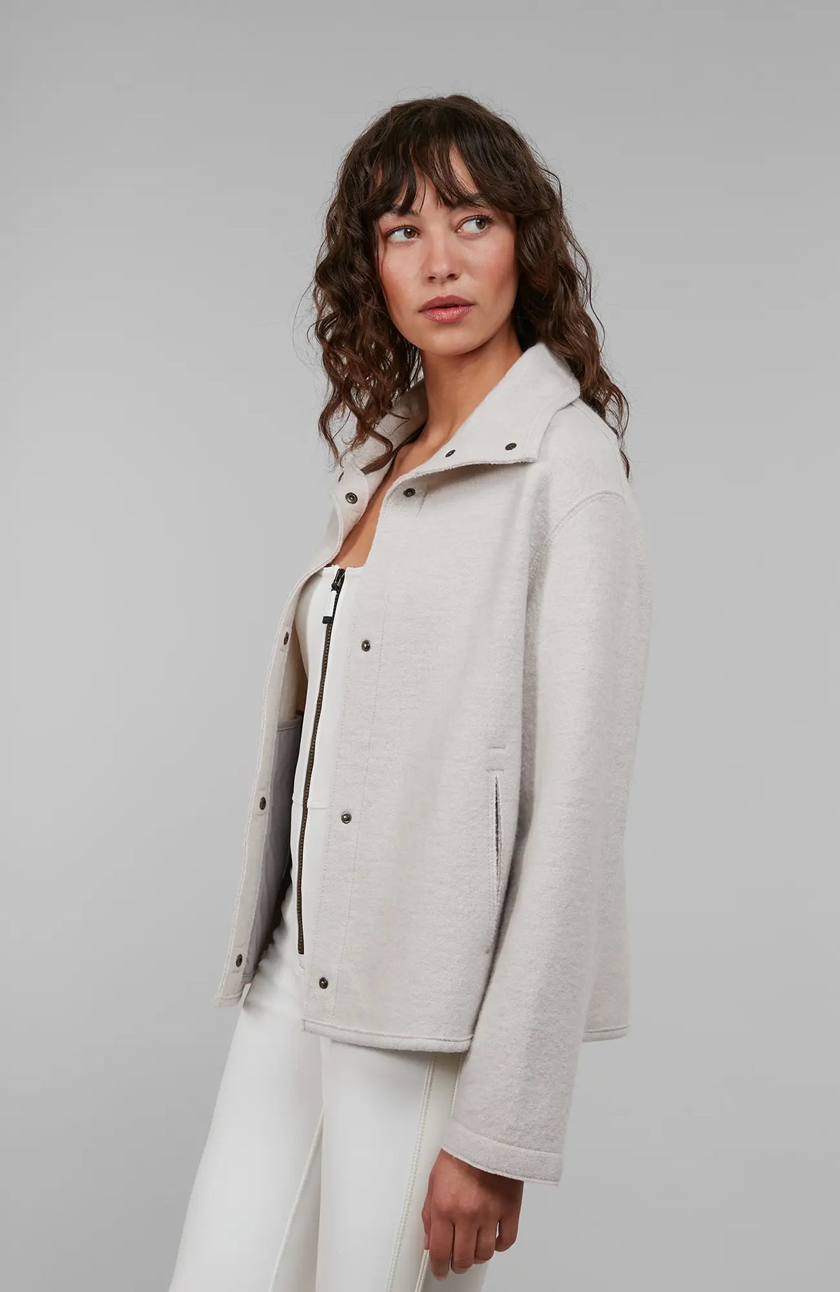 Delia Boiled Wool Cape Jacket