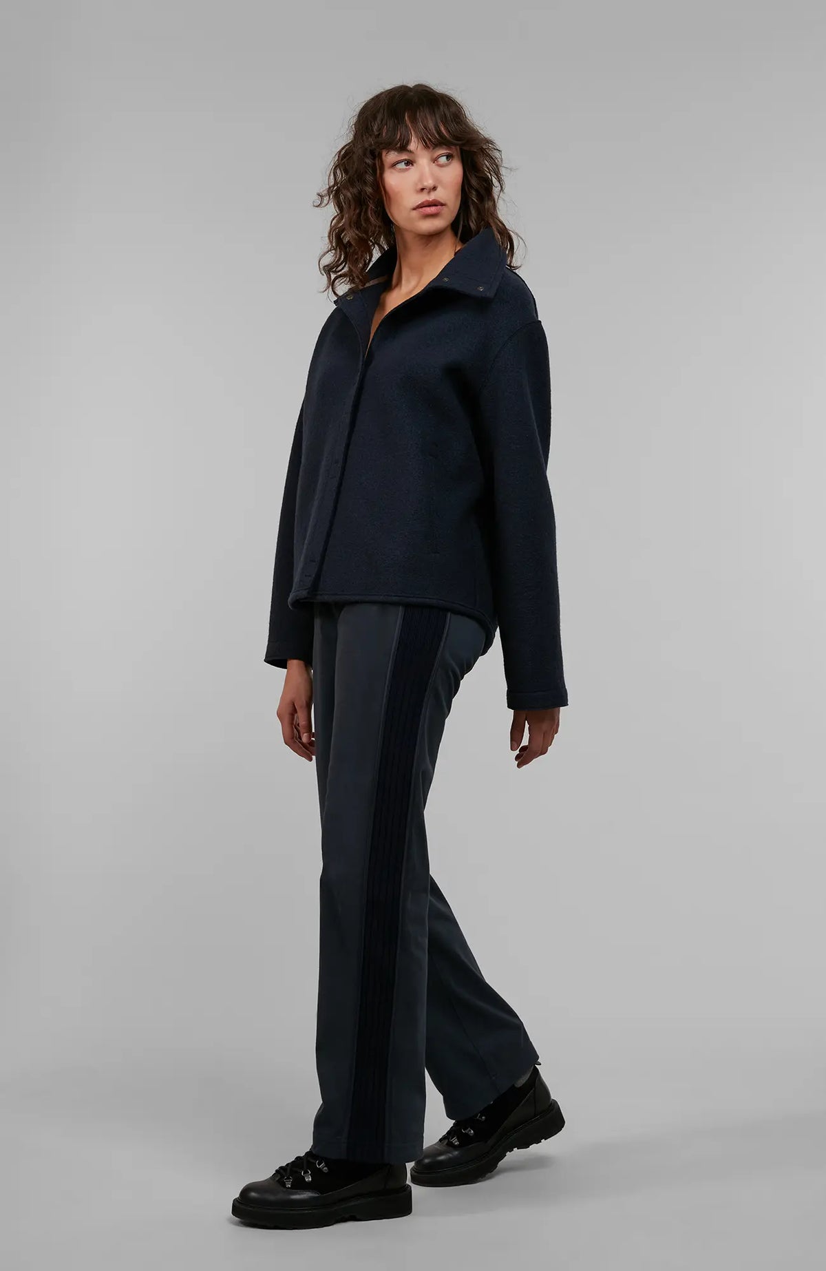 Delia Boiled Wool Cape Jacket