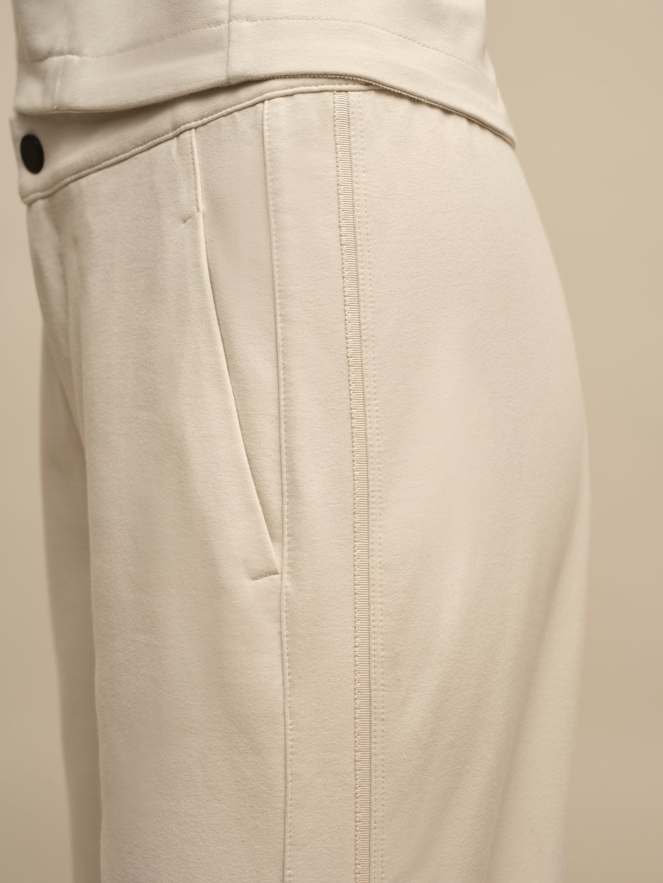 【COLOR iN ID】white line casual pants White Zipper Stretch Pants – MONDO Menswear