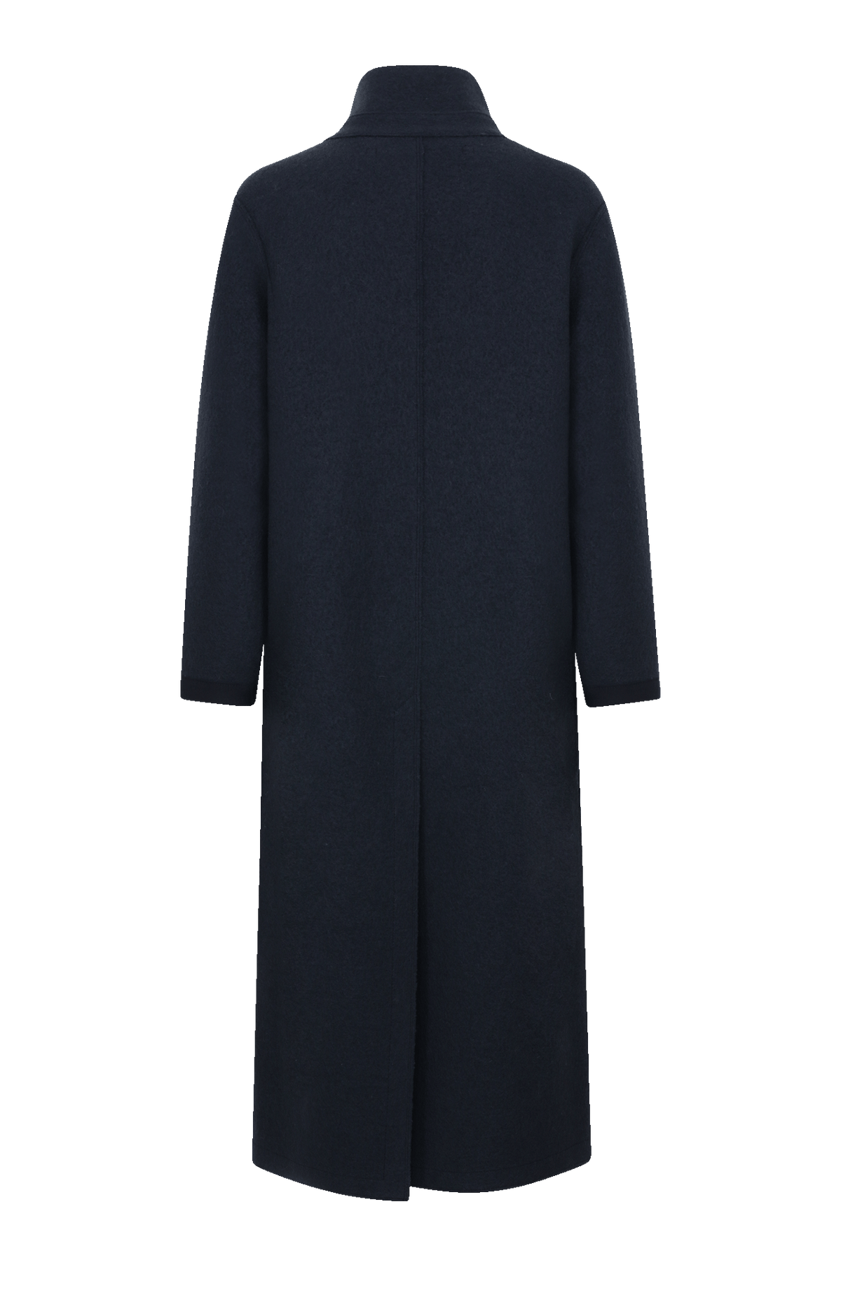 Langer Damen-Walkmantel, Modell 732129 Ella-CW in Farbe 1630 Midnight – Rueckansicht