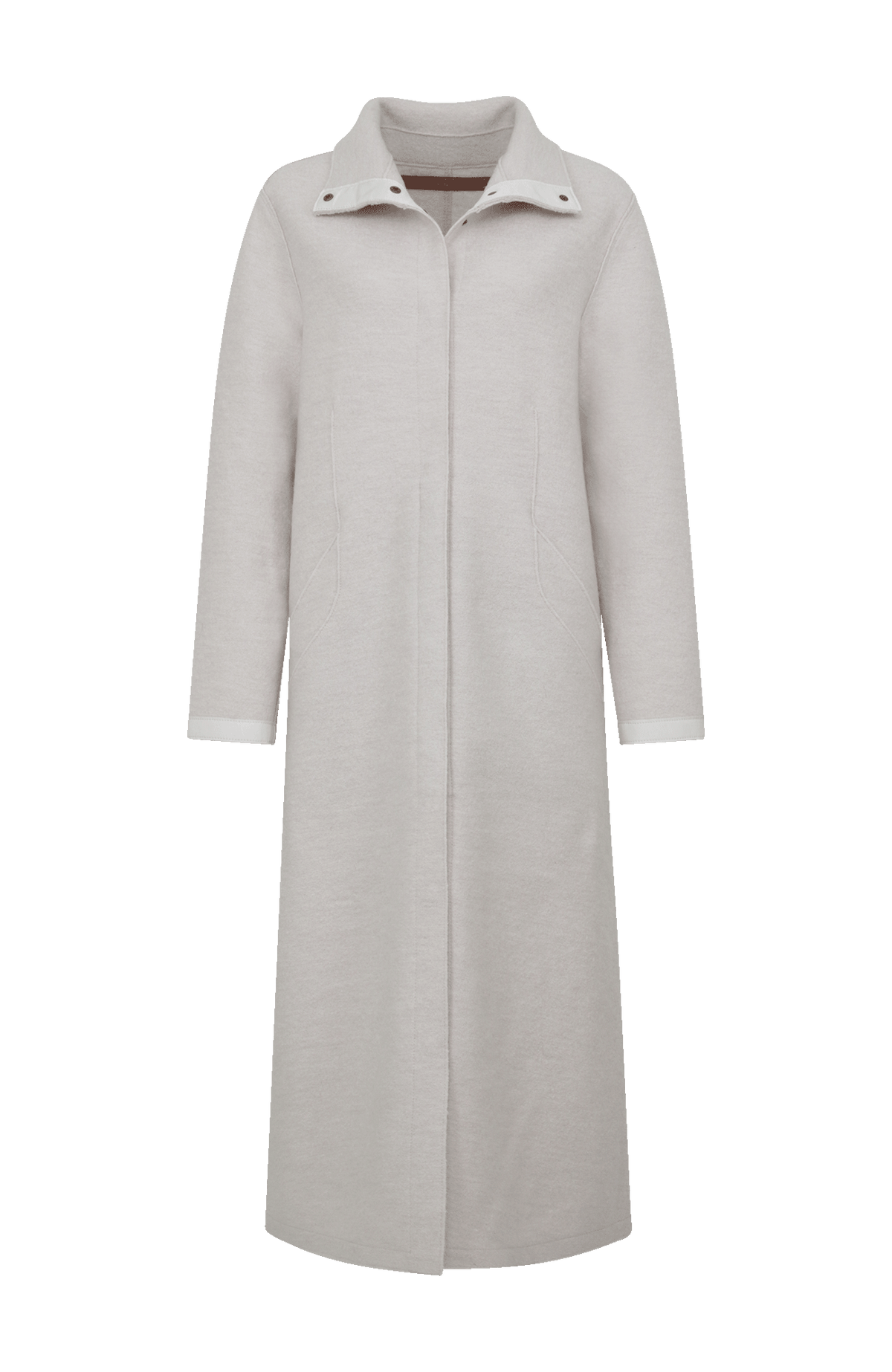 Langer Damen-Walkmantel, Modell 732129 Ella-CW in Farbe 2350 Sandstone – Vorderansich