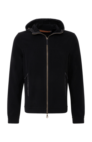 Classic men's fleece jacket with hood from Frauenschuh