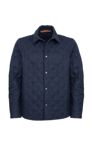 Reversible transitional jacket for men with linen and quilt. Frauenschuh focuses on individual design and the best quality