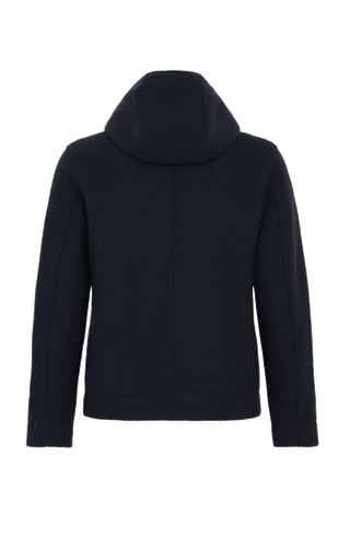 Walkjacke für Herren mit Kapuze in Dunkelblau – Modell Kian-CW, Rueckansicht