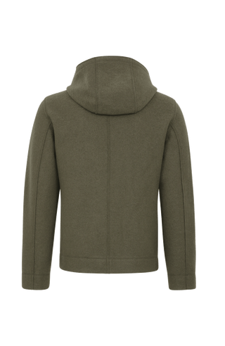 Walkjacke für Herren mit Kapuze in Grün – Modell Kian-CW, Rueckansicht