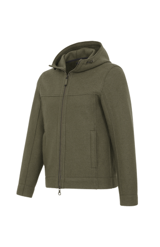 Walkjacke für Herren mit Kapuze in Grün – Modell Kian-CW, Seitenansicht