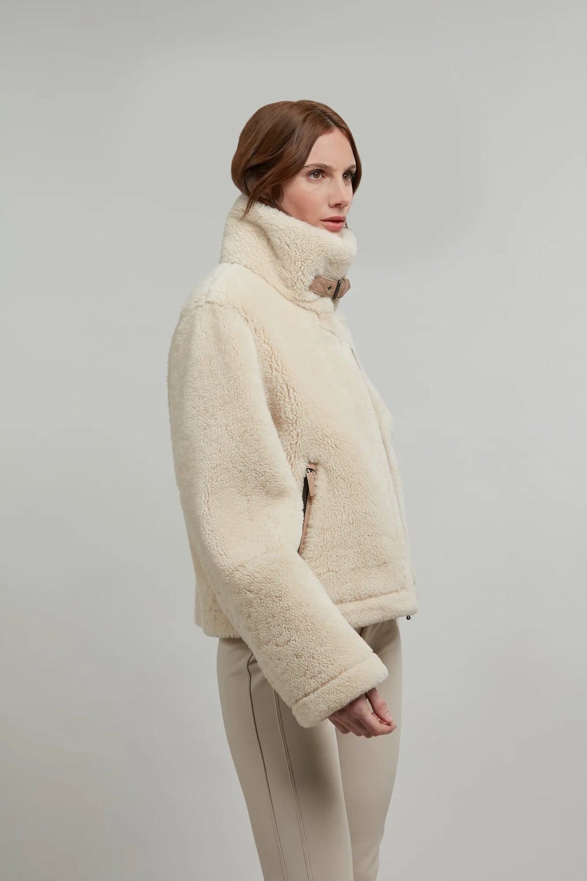 Jolina Shearling Biker Jacket