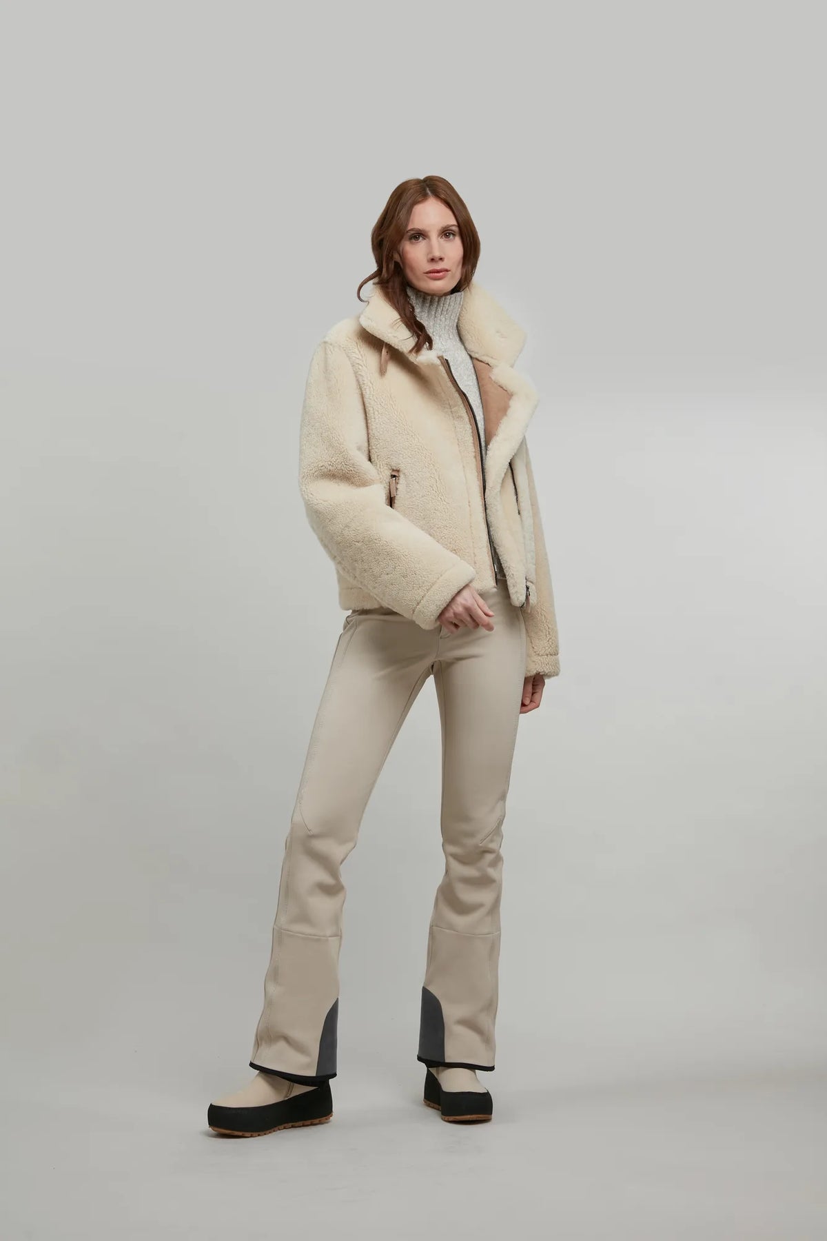 Jolina Shearling Biker Jacket