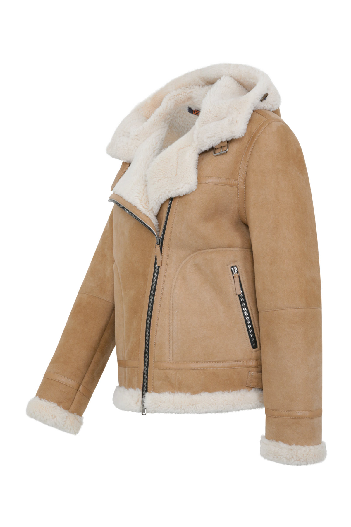 Chaqueta motera de piel de borrego merino - Norah